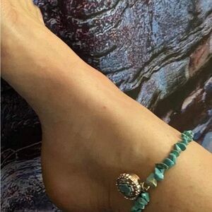 Mystery Natural stone Anklet/Bracelet with 18mm mystery removable snap Charm